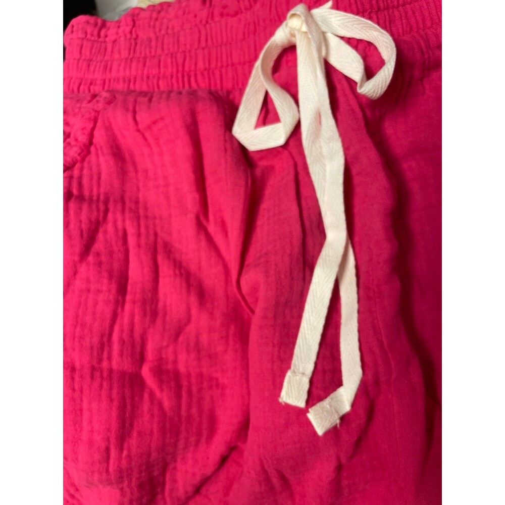 Zenana shorts womens size small 2-4 fuchsia pink 100 cotton elastic waistband SM